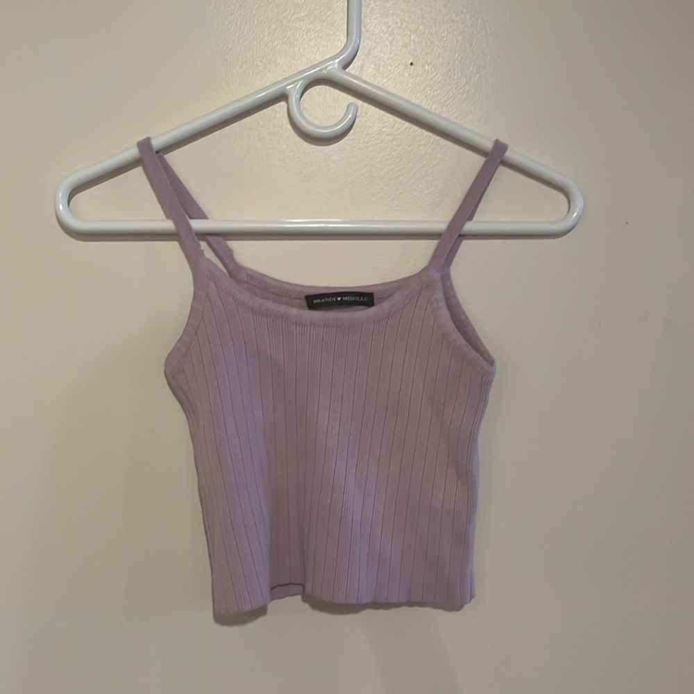 purple brandy melville cropped tank top